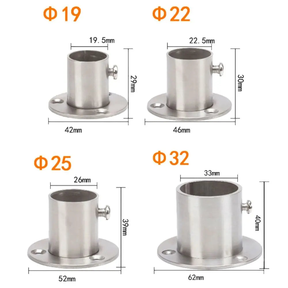 Stainless Steel Closet Rod Bracket with Cover 19mm–32mm Closet Rod Bracket Richie's