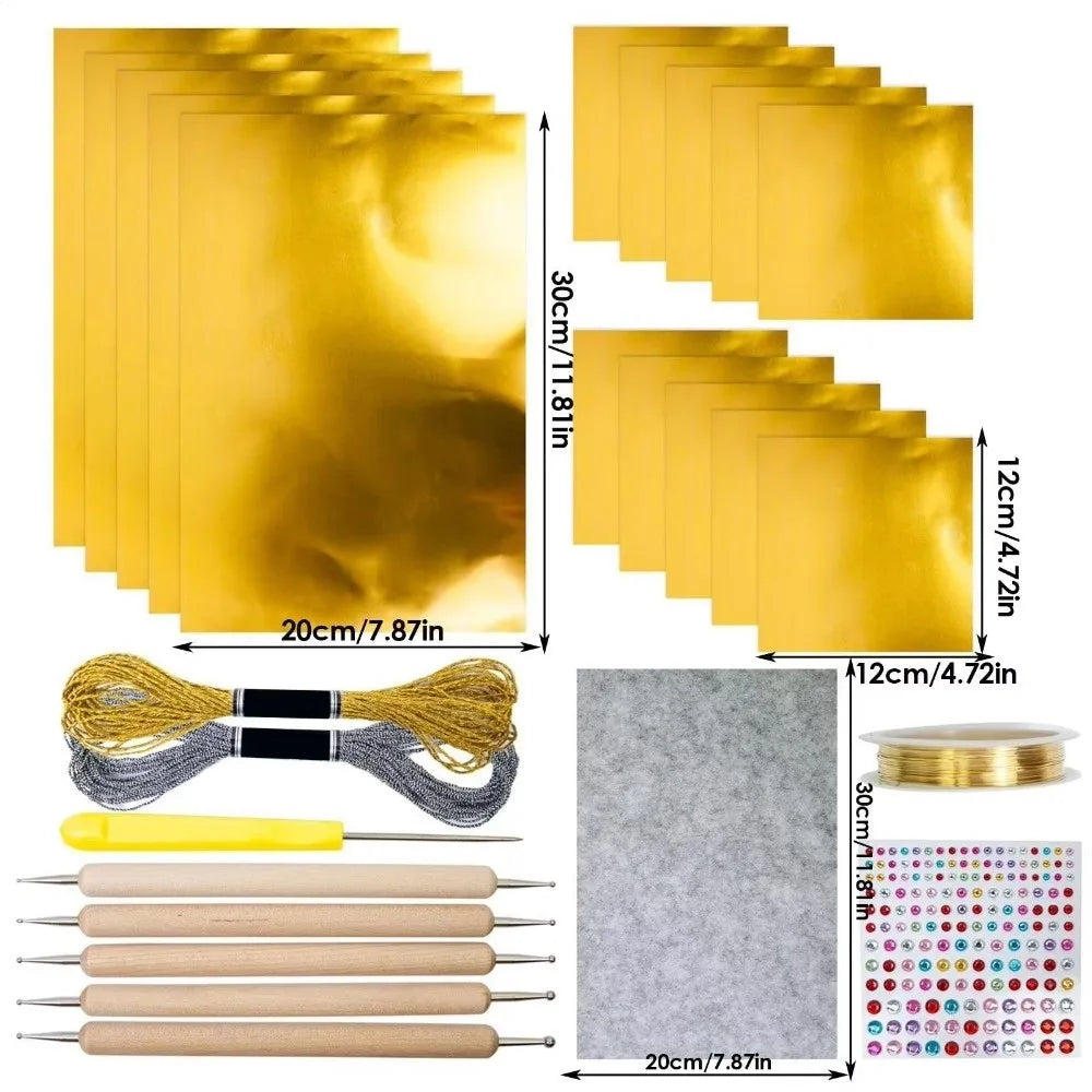 DIY Foil Paper Craft Kit – Gold & Silver Embossing Set Foil Craft Kit Richie's