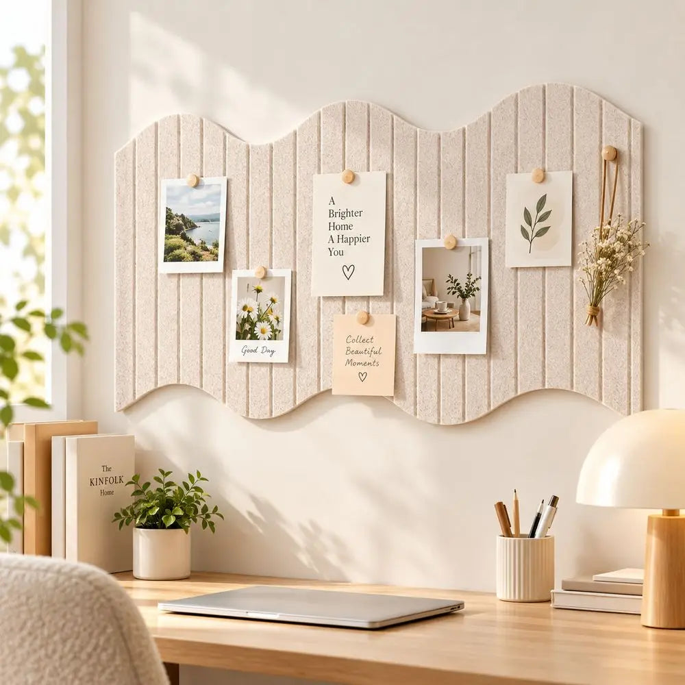 Wave Edge Felt Wall Panel – Ribbed Pin Board Display Board Felt Wall Panel Richie's