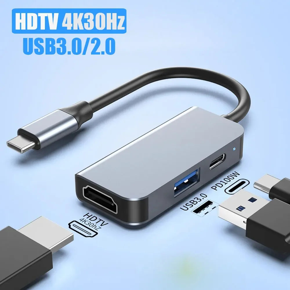 5-in-1 USB-C Hub | 4K HDMI, USB 3.0 & 87W PD Charging USB-C Docking Hub Richie's