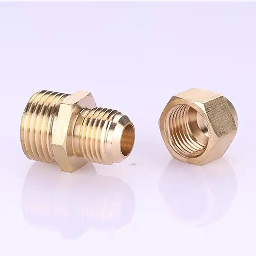 Brass Flare Adapter Hexagon Male Thread 1/4" 3/8" 1/2" Connector Brass Pipe Fitting Richie's