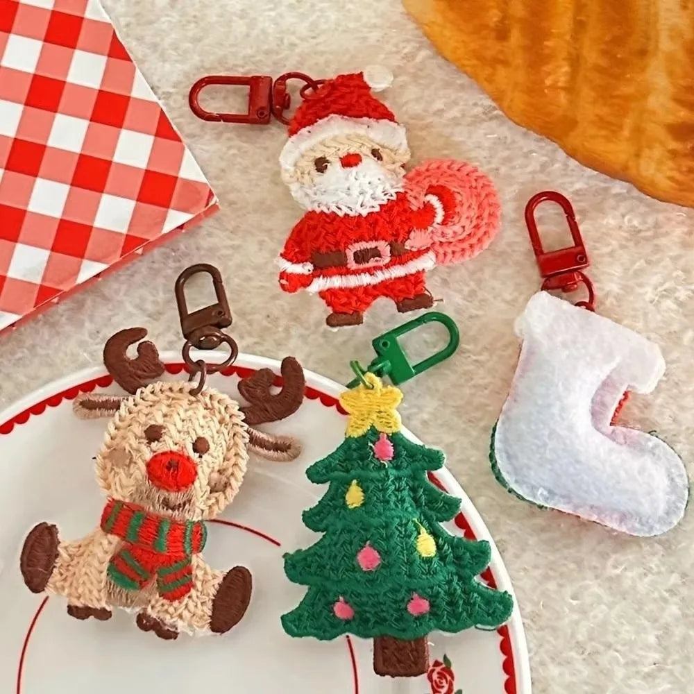 Handmade Christmas Woven Pendant Keychain – Santa & Tree Gift Christmas Keychain Pendant Richie's