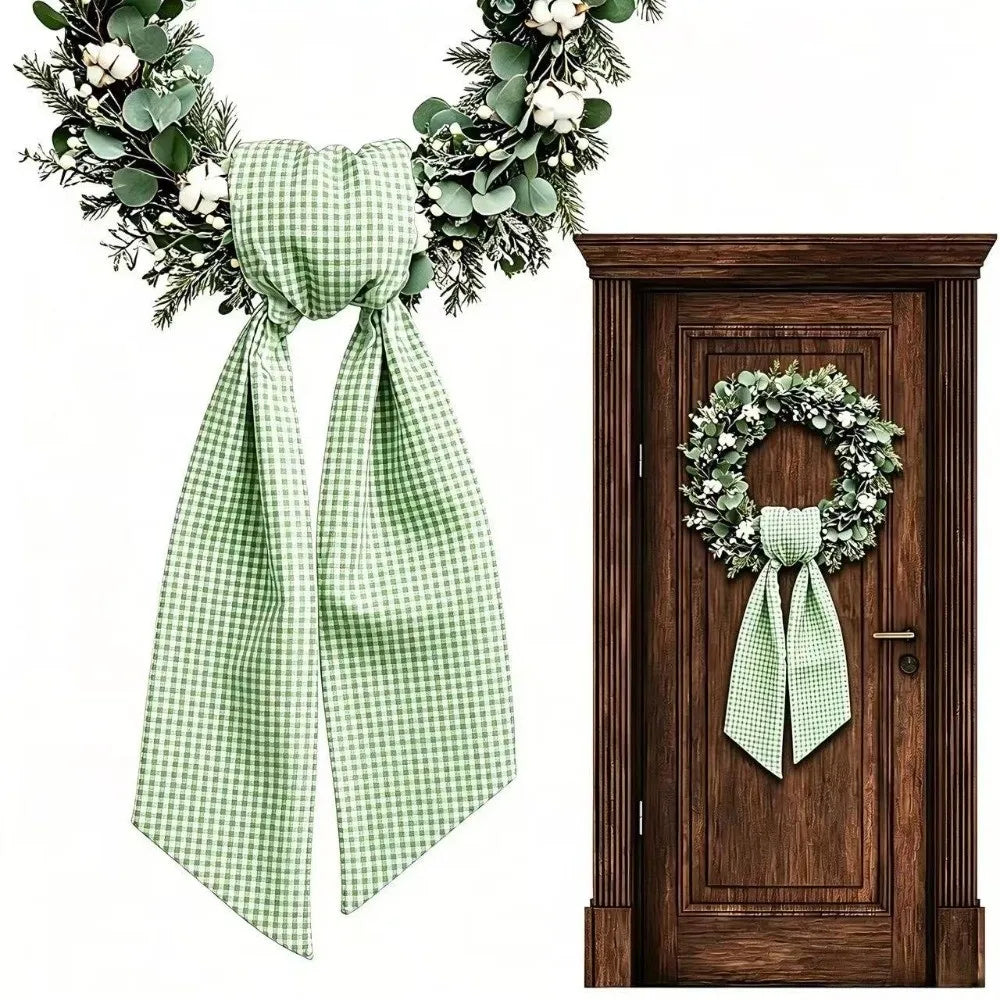 Cloth Wreath Sash Ric Rac Gingham Trim – Basket & Door Décor Decorative Sash Richie's B