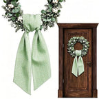 Cloth Wreath Sash Ric Rac Gingham Trim – Basket & Door Décor Decorative Sash Richie's B