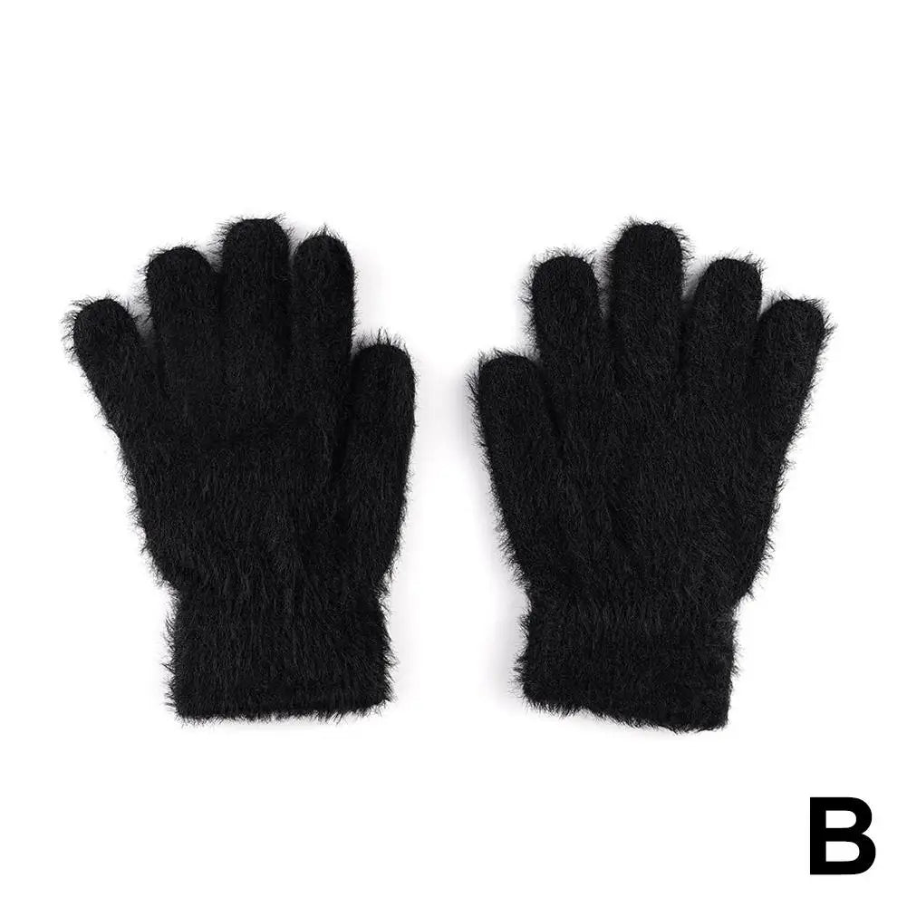 Women's Plush Velvet Winter Gloves – Warm Knit Cycling Mittens Winter Knit Gloves Richie's B