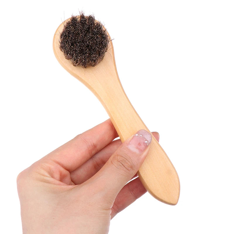 Wooden Handle Horse Hair Shoe Brush – Boot Polish & Shine Shoe Care Brush Richie's