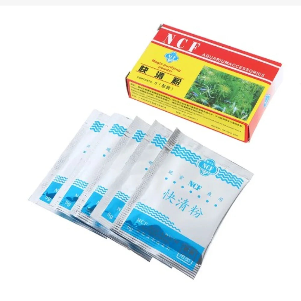 Eco-Aquarium Water Purifying Powder – Fish Tank Clarifier 5pk Aquarium Water Clarifier Richie's