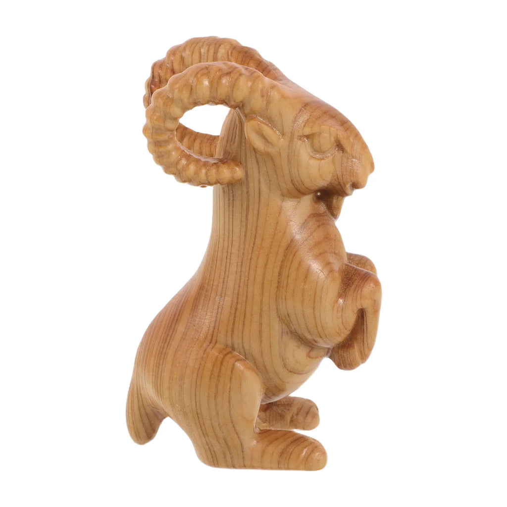2027 Zodiac Goat Wood Sculpture | Chinese Feng Shui Lucky Statue Wood Zodiac Figurine Richie's