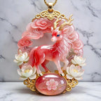 Nine-Tailed Fox Enamel Pendant Necklace | Chinese Mythology Enamel Pendant Necklace Richie's A13