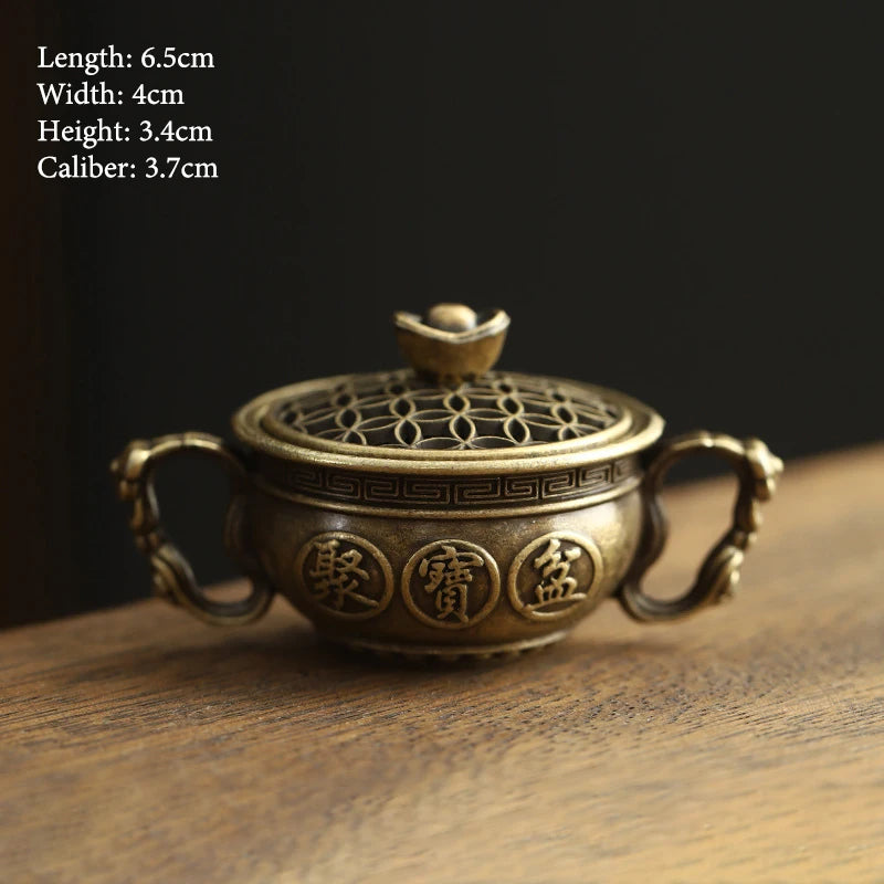 Vintage Alloy Incense Burner Stick Holder – Mini Hollow Censer Incense Burner Richie's A29
