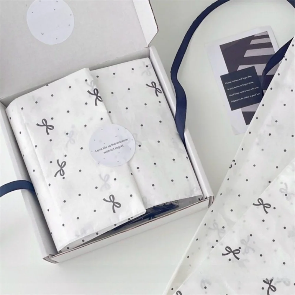 10PCS Bowknot Tissue Wrapping Paper Sheets – Floral Gift Wrap