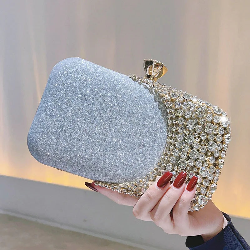 Women's Sequined Diamond Evening Bag – Bridal Chain Purse Evening Shoulder Bag Richie's