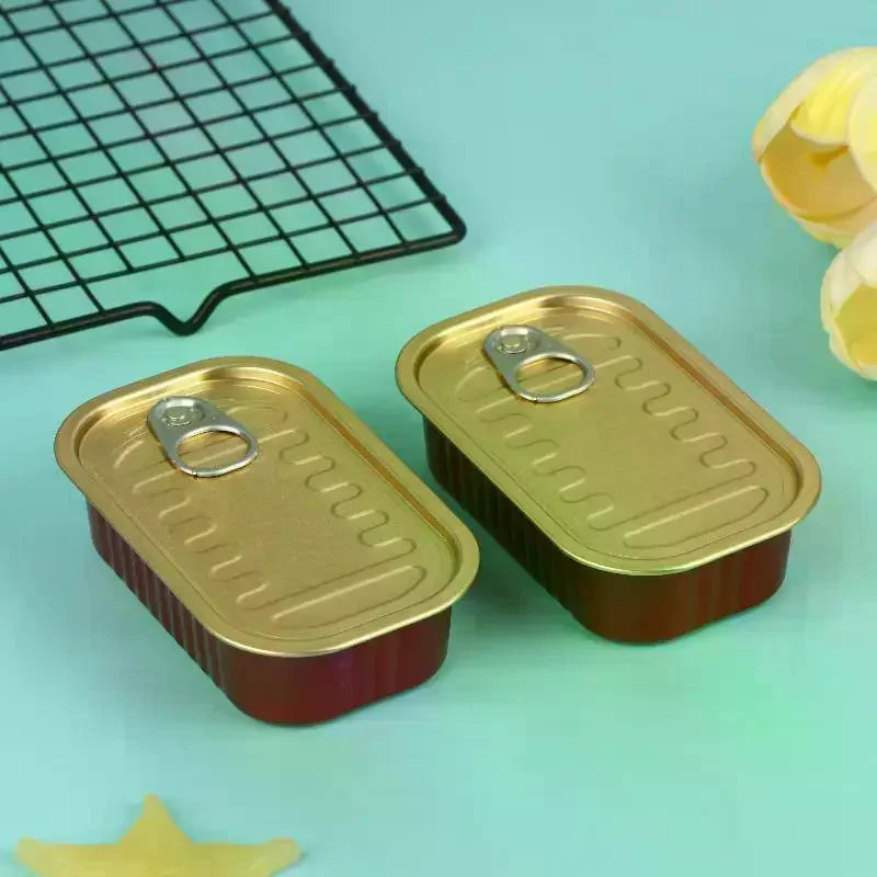 2-Pack Mini Rectangular Tin Box with Pull Ring Lid | Storage Can Mini Tin Storage Box Richie's