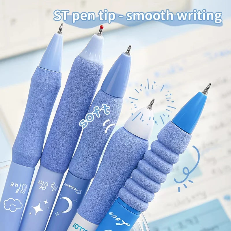 5-Pack Cloud Dream Retractable Gel Pens 0.5mm Black Ink Gel Pen Set Richie's