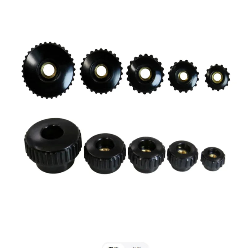 5pcs Knurled Plastic Adjustment Knobs M3–M8 with Brass Nut Insert Knurled Adjustment Knobs Richie's Through Hole M3x15 head diameter