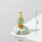 Glass Christmas Tree Figurine with Rotating Ceramic Base | Mini Christmas Figurine Richie's