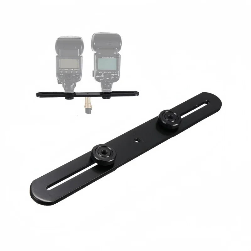 Dual Flash Hot Shoe Bracket Mount for DSLR Tripod Stand Camera Flash Bracket Richie's