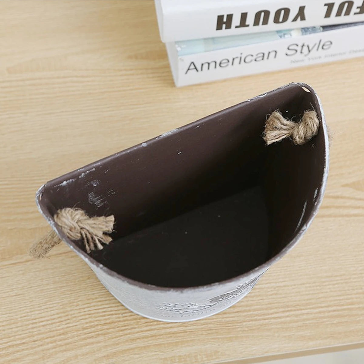 Vintage Bird Pattern Metal Wall Planter with Rope Handle Wall Planter Richie's
