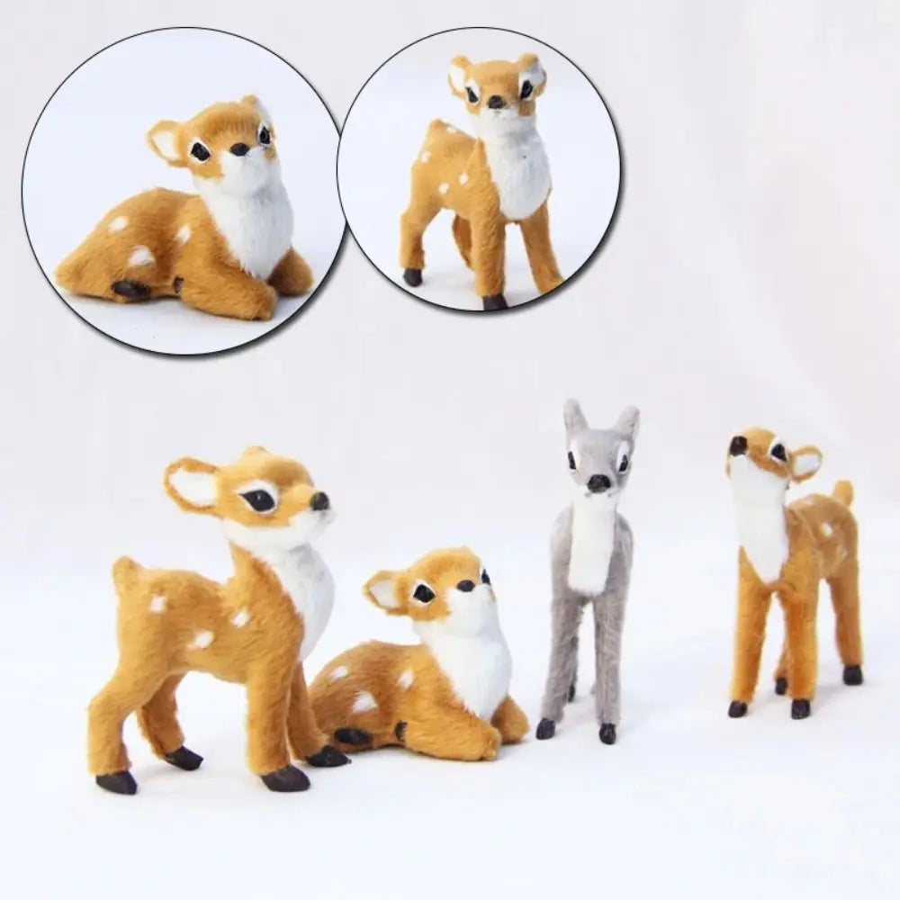 Miniature Artificial Fur Deer Figurine – Fairy Garden Decor Decorative Figurine Richie's