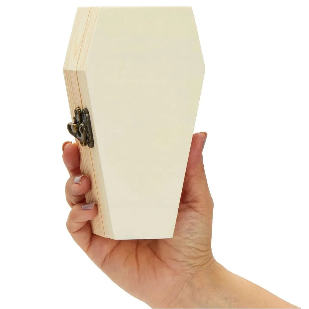 Wood Coffin Box with Lock – Gothic Halloween Storage Box Decorative Storage Box Richie's Deep Sapphire 1pc