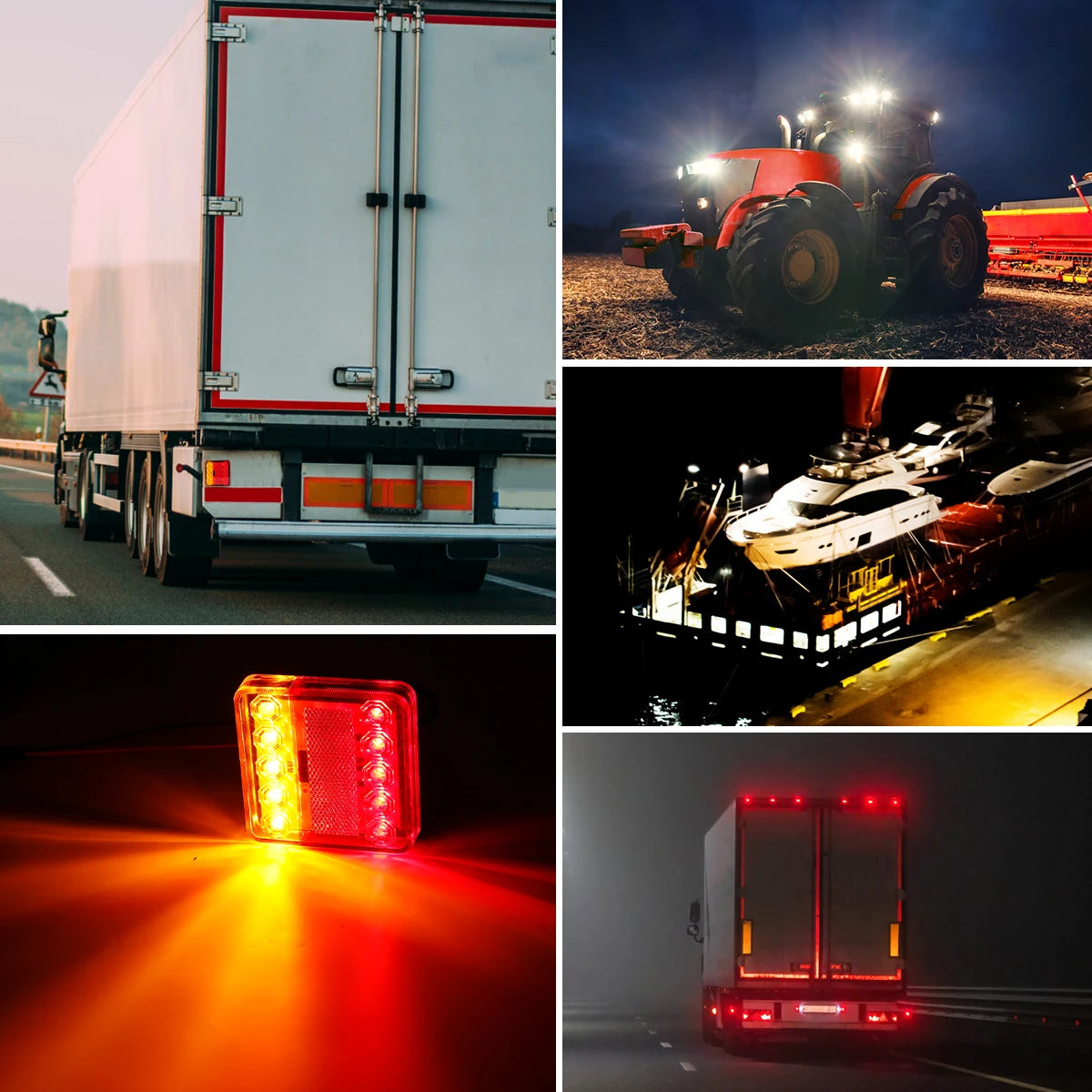 2Pcs Waterproof 10 LED Trailer Tail Lights 12V/24V Rear Pair Trailer Tail Lights Richie's