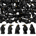 10Pcs Luminous Mini Resin Crow Figurines Halloween Decor Set Halloween Figurines Richie's Black