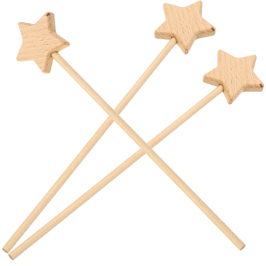 3-Pack Unfinished Wooden Fairy Star Wands – DIY Kids Craft DIY Craft Wand Richie's about 14cm