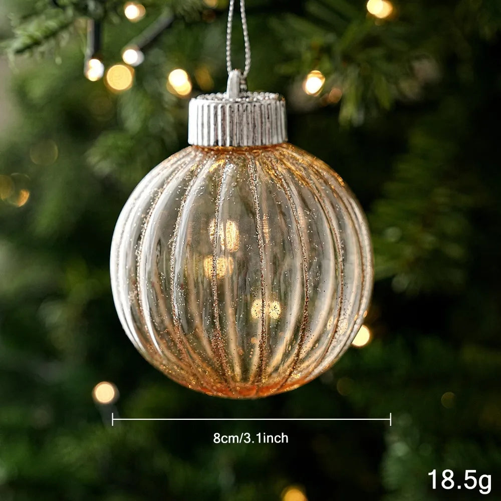 Sequin Christmas Bauble Shatterproof Hollow Plastic Xmas Ornament Christmas Ornament Richie's G