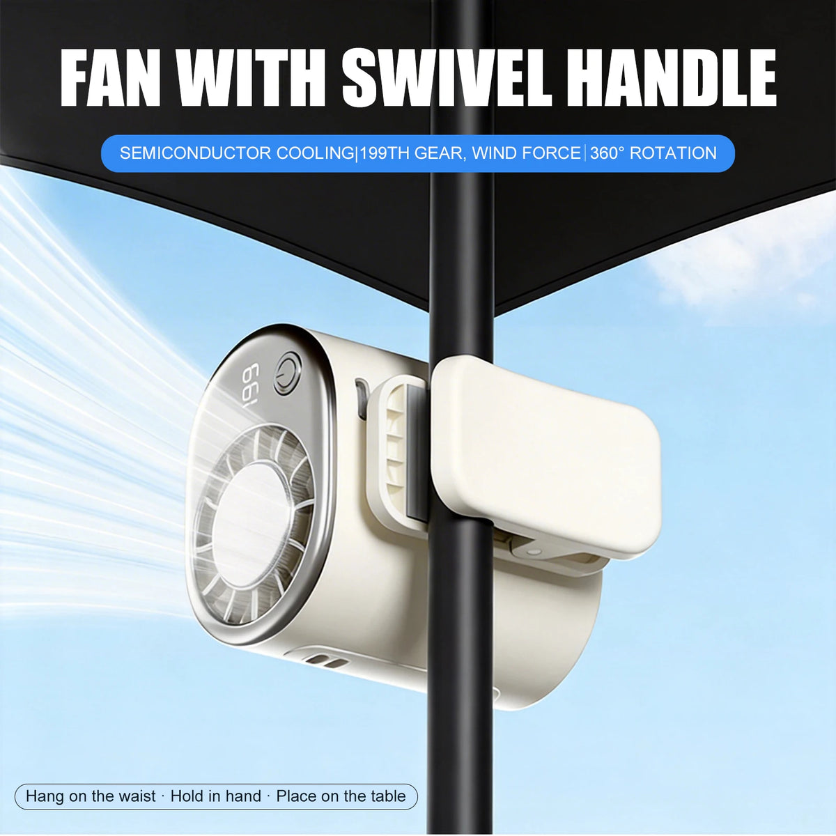 JOCESTYLE Clip-On Car Fan 199 Speeds LED Display | Portable Portable Clip Fan Richie's