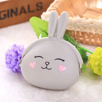 Girls Mini Silicone Animal Coin Purse – Kids Key Wallet Silicone Coin Purse Richie's grey rabbit