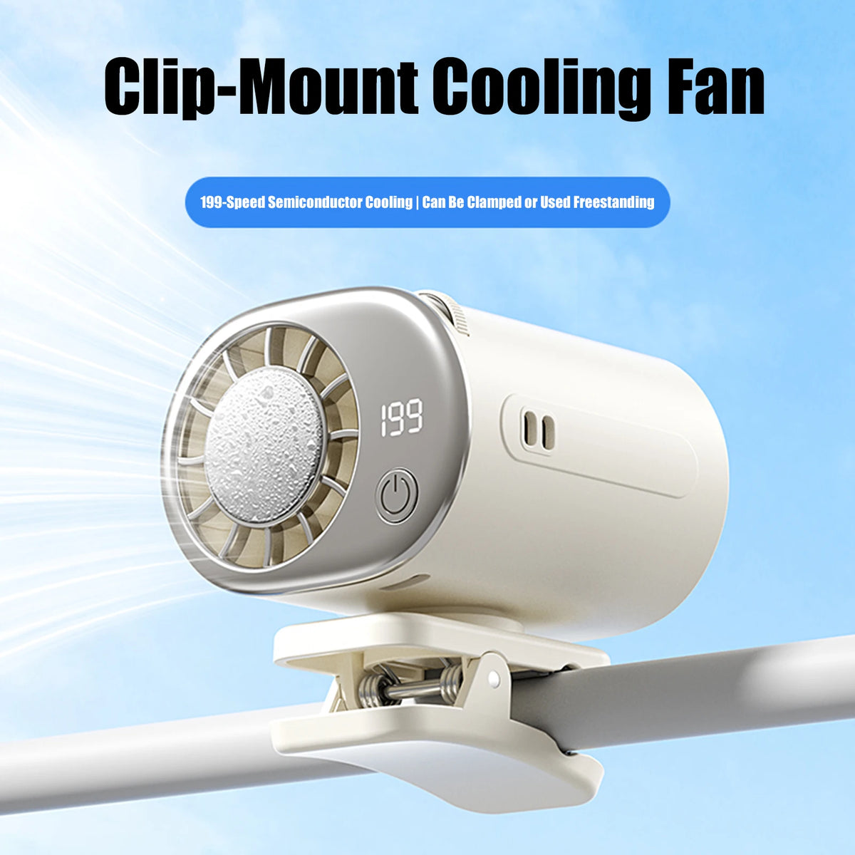 JOCESTYLE Clip-On Car Fan 199 Speeds LED Display | Portable Portable Clip Fan Richie's