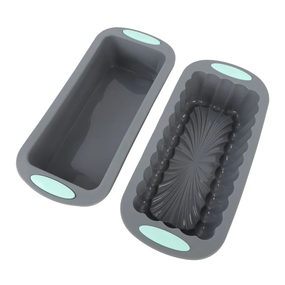2-Pack Silicone Loaf Pan – Non-Stick Rectangular Baking Mold Silicone Loaf Pan Richie's Grey