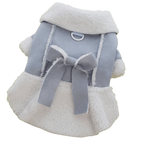 Princess Style Dog Winter Dress – Warm Fleece Coat for Small Dogs Dog Winter Dress Richie's Blue-XL