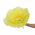 50cm Large Artificial Peony Flower Head – Silk Faux Bloom Decor Artificial Flower Decor Richie's Yellow