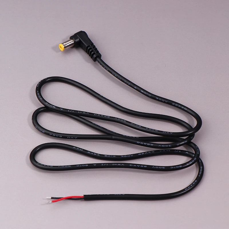 Right Angle DC Power Cable 5.5x2.1/2.5mm Male Plug Extension DC Power Cable Richie's
