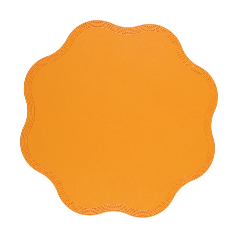 Flower Shaped PVC Placemat – Heat-Resistant & Waterproof Table Placemat Richie's Orange 38-38cm