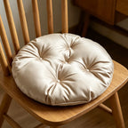 Round Silk Fabric Chair Cushion Non-Slip Tatami Seat Pad Chair Cushion Richie's Champagne