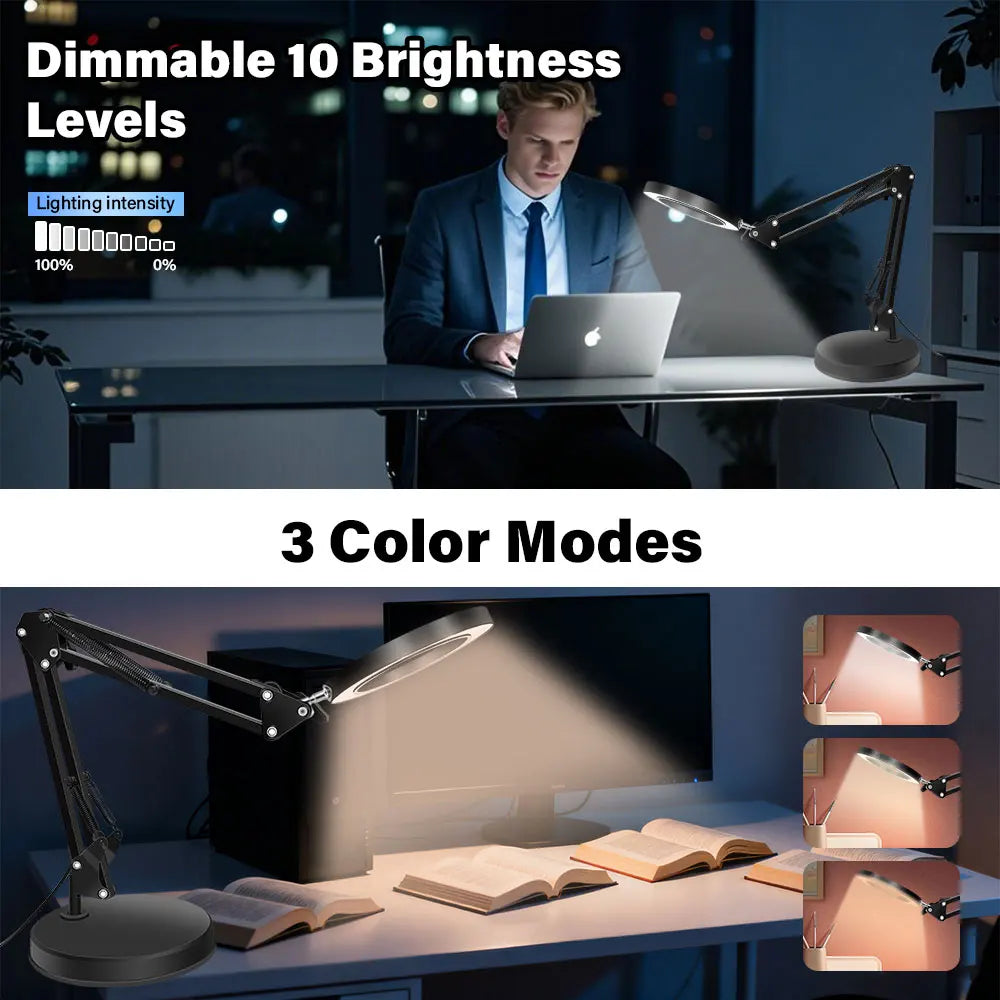 10X LED Magnifying Desk Lamp – Foldable, 3 Color Modes Magnifying Desk Lamp Richie's