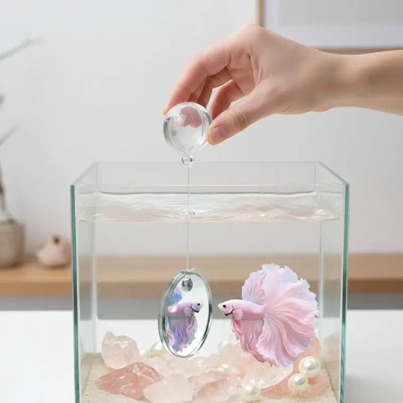 Floating Acrylic Betta Fish Mirror – Aquarium Training Toy Aquarium Fish Toy Richie's