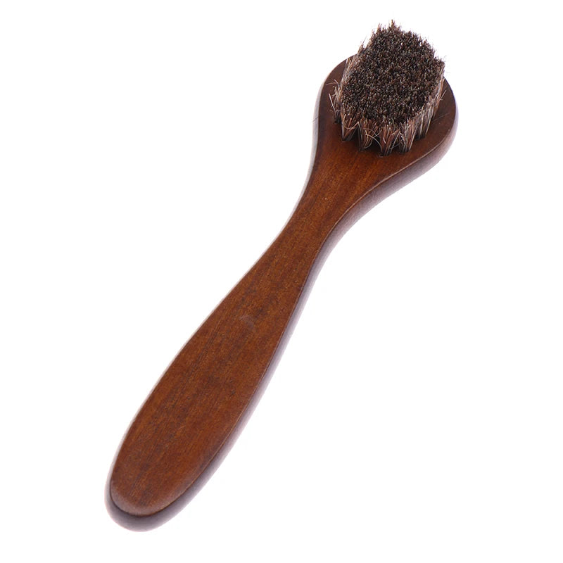 Wooden Handle Horse Hair Shoe Brush – Boot Polish & Shine Shoe Care Brush Richie's A2
