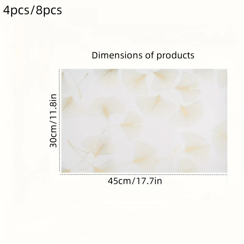 Ginkgo Leaf EVA Refrigerator Pads – Non-Slip Fridge Liners 4/8pcs Fridge Shelf Liner Richie's