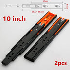 Push-to-Open Drawer Slides 10" Full Extension Soft-Close Black Drawer Slides Richie's D cold rolled steel 10inch (25cm) China Mainland