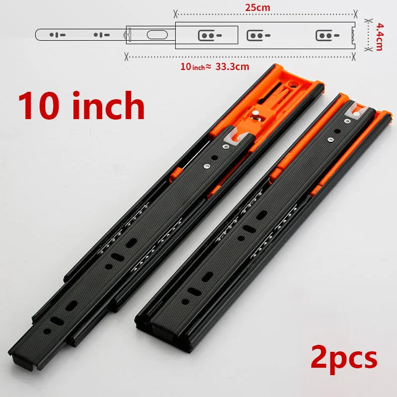 Push-to-Open Drawer Slides 10" Full Extension Soft-Close Black Drawer Slides Richie's D cold rolled steel 10inch (25cm) China Mainland