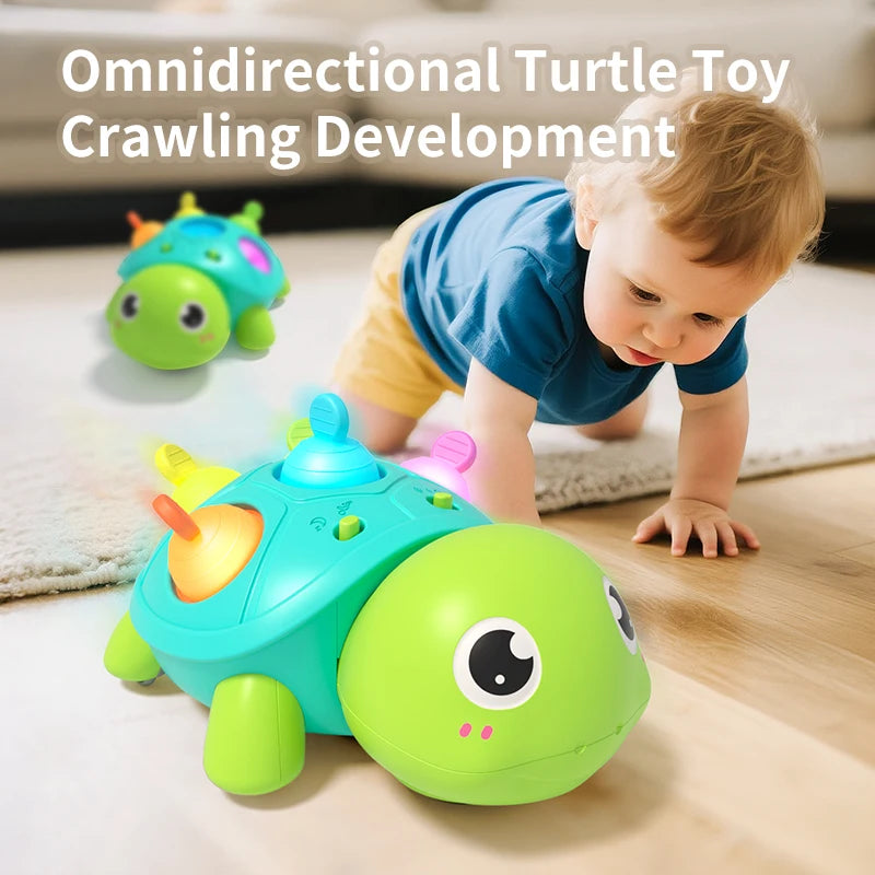 Baby Crawling Turtle Toy – Sound, Light & Silicone Teether Baby Crawling Toy Richie's