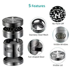 60mm Four-Layer Zinc Alloy Herb & Spice Grinder Herb Spice Grinder Richie's