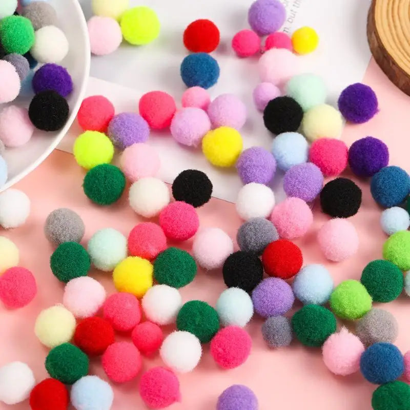 50Pcs Multicolored Polyester Pom Pom Balls – DIY Craft Supplies DIY Craft Pom Poms Richie's