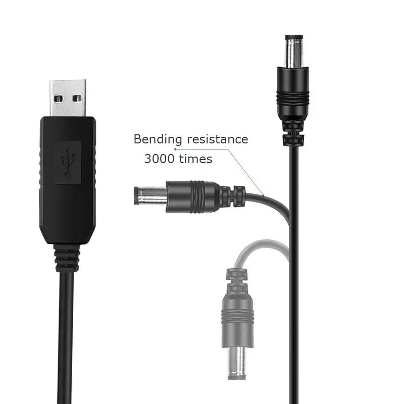 USB 5V to 9V/12V Step-Up Power Boost Converter Cable 5.5mm DC Power Boost Converter Richie's