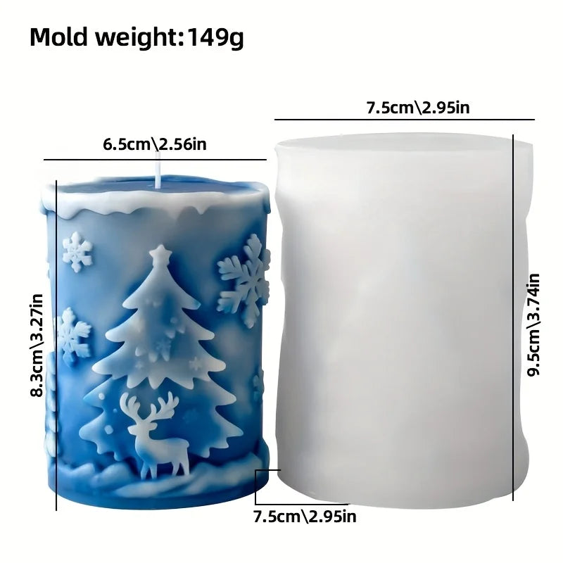 Christmas Silicone Mold – DIY Candles, Gypsum & Ornaments Silicone Craft Mold Richie's tree 1pc