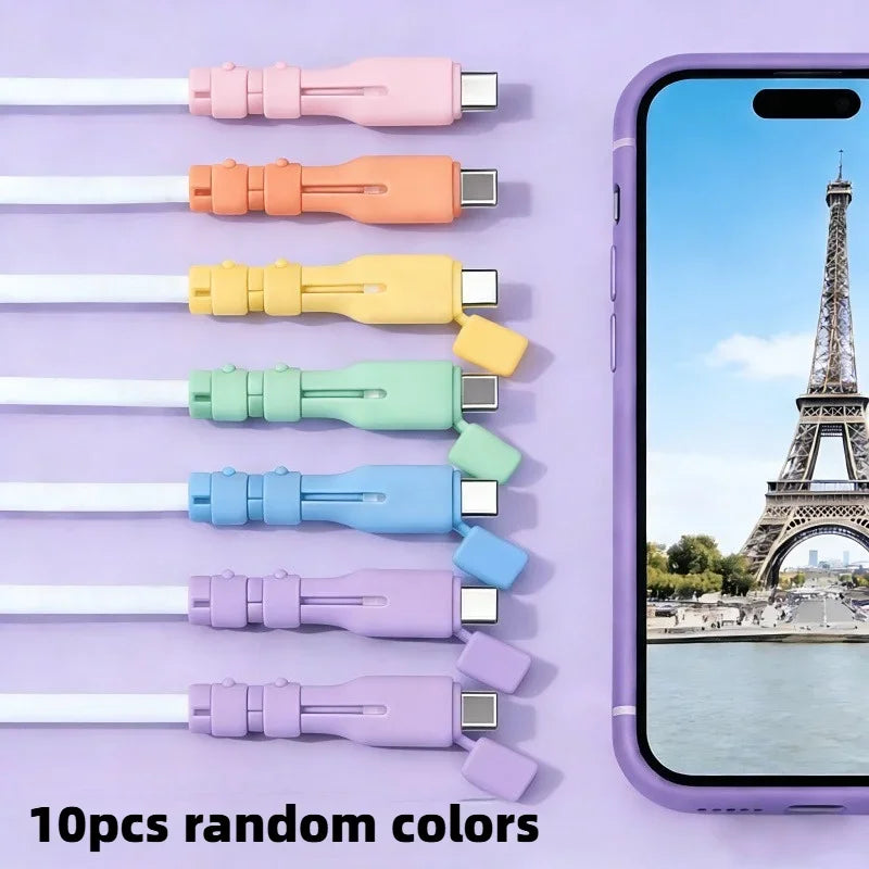 USB-C Cable Protectors Silicone Anti-Break Sheaths 5/10 Pack Cable Protector Richie's 10pcs random colors
