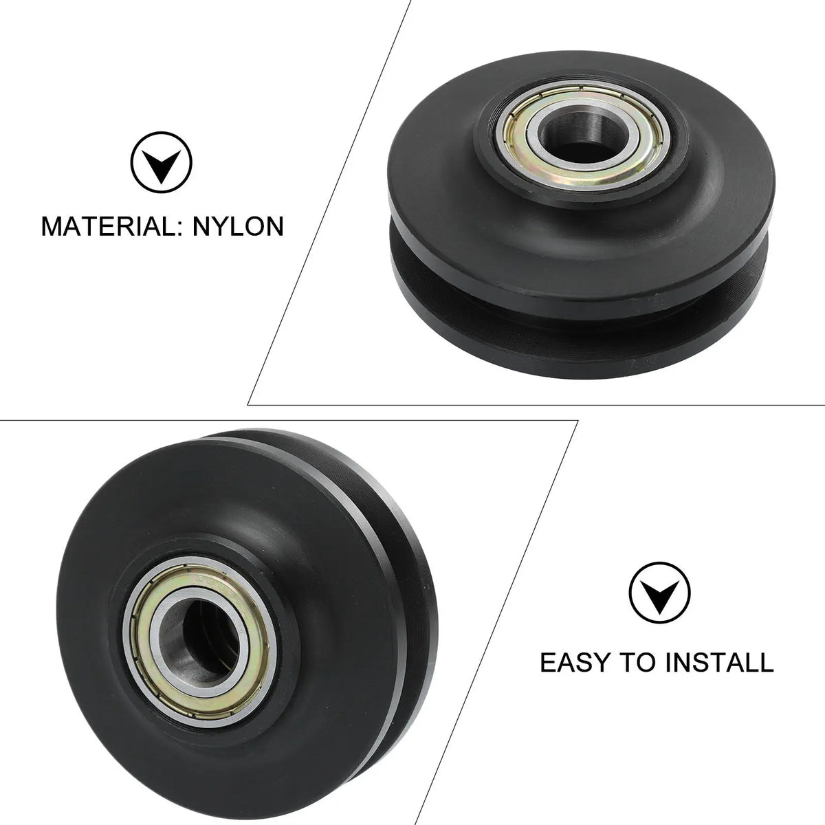 Nylon Roller Wheel Sliding Pulley with Bearing for Barn Door Rail Door Roller Pulley Richie's